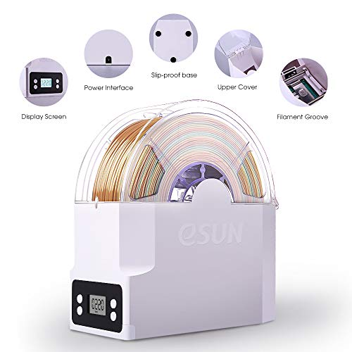 eSUN eBOX Caja Secadora, Caja de Almacenamiento de Filamento de Impresora 3D, Mantener el Filamento Secos y Medición el Filamento Peso, Compatible con 1.75mm, 2.85mm y 3.00mm, Adaptador UK