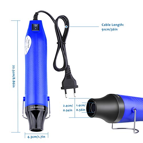 ETEPON Mini Pistola de Aire Caliente Manualidades 300W (Azul)