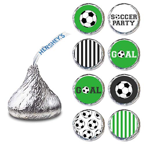 Etiqueta de balón de fútbol para los chocolates HERSHEY’S KISSES® etiqueta engomada del caramelo Favor de fiesta deportiva - Juego de 240