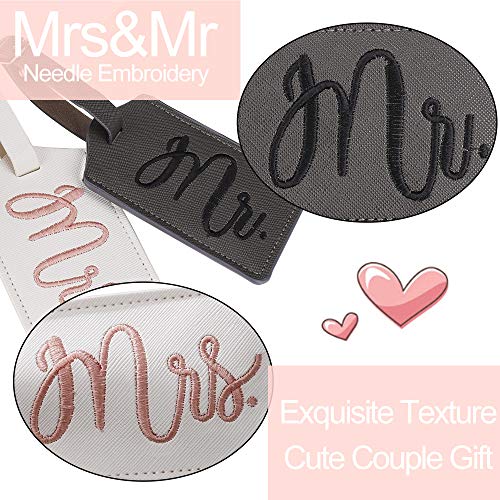 Etiqueta de Equipaje Mr. and Mrs.Identificador Etiqueta, Etiqueta de Equipaje de Boda para Pareja Maleta Viaje Luna de Miel Boda Novia Fiesta de Compromiso Ideas Regalo 2 Piezas