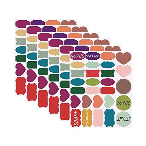 Etiquetas de pizarra, autoadhesivas 168 Pegatinas de pizarra de colores Pegatinas de etiqueta en blanco pequeñas reutilizables impermeables para organizador de hogar y oficina