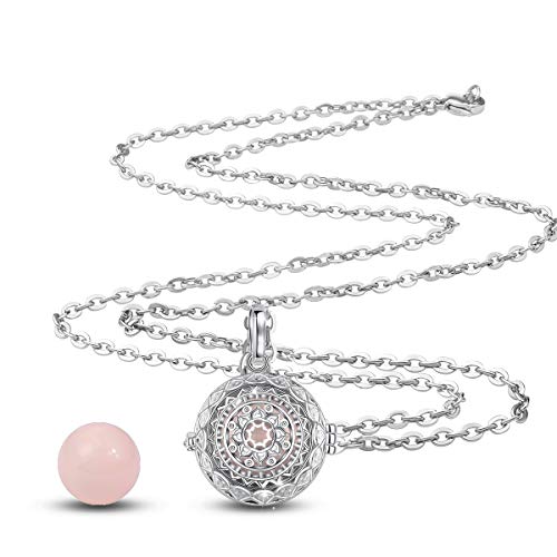 EUDORA Harmony Ball Collares de Mujer Llamador de Angeles Embarazada Collar de Copo de Nieve, Colgantes Mujer Bisutería Mujer Regalos Originales para Mujer Hermana Abuela