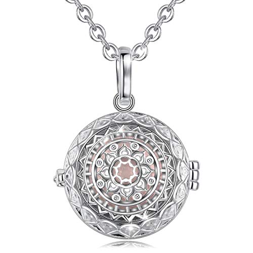 EUDORA Harmony Ball Collares de Mujer Llamador de Angeles Embarazada Collar de Copo de Nieve, Colgantes Mujer Bisutería Mujer Regalos Originales para Mujer Hermana Abuela