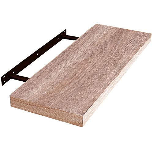 EUGAD Juego de 4 Estante Flotante de Pared Retro Estantería de Pared Madera Colgar Libro CD para Salon Dormitorio 100cm Roble 0118QJ