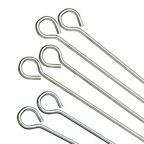 EUROXANTY® Brochetas de Acero Inoxidable | Pinchos Parrilla y Aperitivos | Reutilizables | BBQ Queso Frutas Fondues | Pack 10 uds | 40 cm