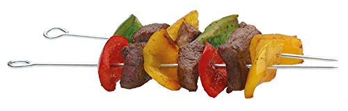 EUROXANTY® Brochetas de Acero Inoxidable | Pinchos Parrilla y Aperitivos | Reutilizables | BBQ Queso Frutas Fondues | Pack 6 uds | 30 cm