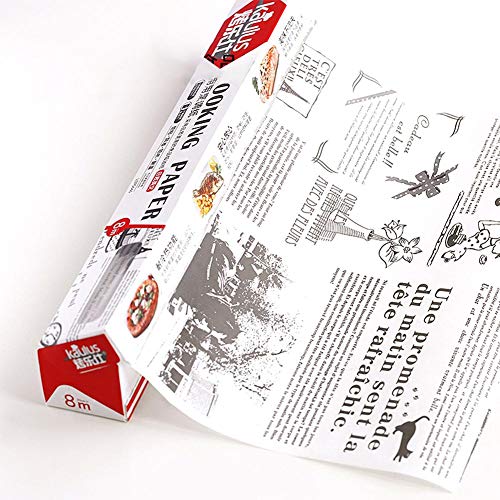 Eventualx - Papel de silicona para hornear papel de pergamino para cocinar papel antiadherente de papel de regalo de grasas para galletas, pan, hamburguesas