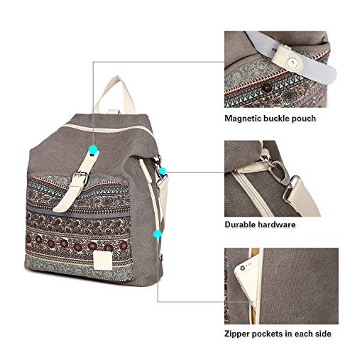 EVEOUT Mochila de Hombro Casual Unisex Vintage de College, Mochila Para Portátil de Negocios Para Hombres y Mujeres Para Viajes Escolares de Trabajo, Excursiones para Acampar Daypacks