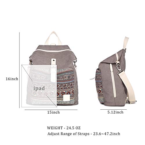 EVEOUT Mochila de Hombro Casual Unisex Vintage de College, Mochila Para Portátil de Negocios Para Hombres y Mujeres Para Viajes Escolares de Trabajo, Excursiones para Acampar Daypacks