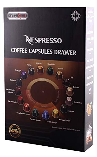 Ever Rich ® Cajón de almacenamiento de cápsulas Nespresso (capacidad de 60 cápsulas - AMA STYL)