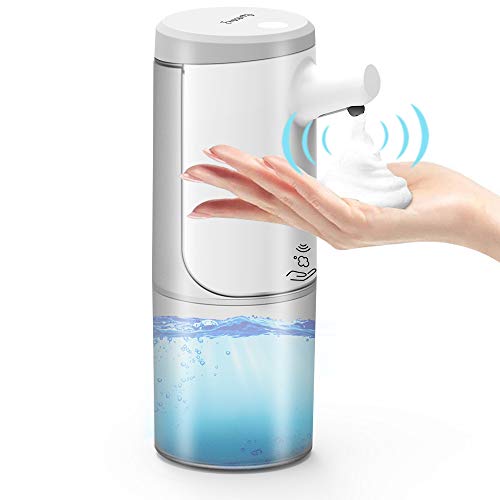 Everenty Dispensador de Jabón Automático, USB Recargable Dosificador de Jabón, 450ML Desinfectante para Manos con Sensor sin Contacto, Montable en la Pared para Baño Cocina Hotel Oficina