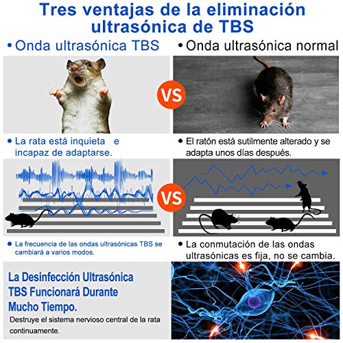 Everenty Repelente Ultrasónico de Plagas [2020 Nueva Versión] Plagas Control Interiores Ahuyentador de Ratones ultrasonidos Ahuyentador de Mosquitos Plagas Cucarachas Ratas Arañas 2 Piezas (Blanco)