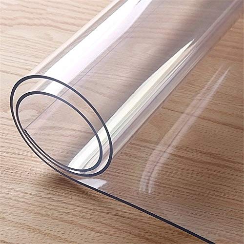 Everest Home Protector de Mesa de Material Impermeable Transparente. Protector PVC para mesas de Cocina, mesas de Comedor, Mantel, Mesa de Escritorio (90 x 130 cm)