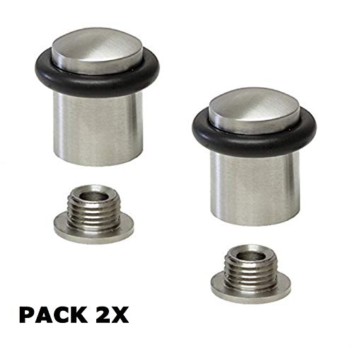 EVI Herrajes 040159CB2UAM Pack de 2 topes de Puerta (Acero Inoxidable)