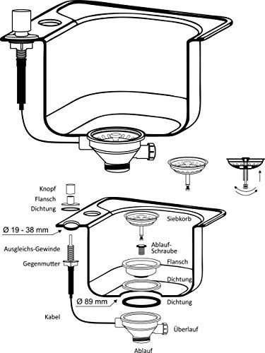 Ew-haustechnik - Válvula de desagüe (diámetro: 114 mm)