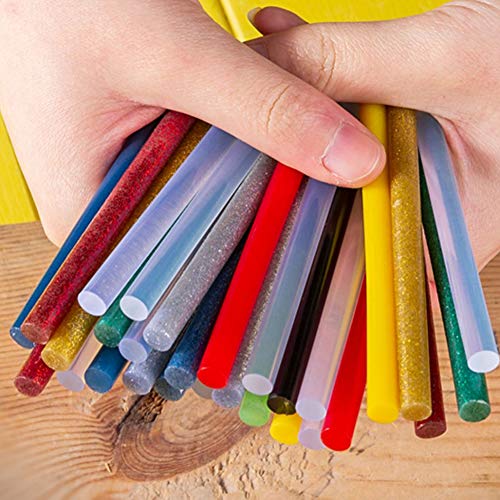 Ewparts 50 Barras Silicona Caliente 7mm * 100mm Pegamento termofusible Adhesivos coloreados del Arma del Pegamento Caliente del Arte del Brillo del Paquete (Glitter-50pcs)