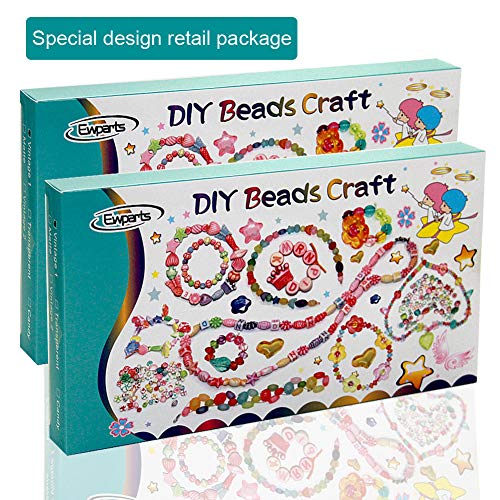 EWPARTSES 24 Clases Abalorios Perlas de Resina Acrílica Cuentas Redondas Abalorios Colores Piedras para Pulseras Joyas DIY Manualid para niños niña Regalo Pulsera DIY Haciendo Kit (Retro Style)