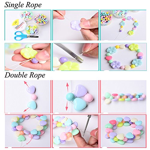 EWPARTSES 24 Clases Abalorios Perlas de Resina Acrílica Cuentas Redondas Abalorios Colores Piedras para Pulseras Joyas DIY Manualid para niños niña Regalo Pulsera DIY Haciendo Kit (Retro Style)