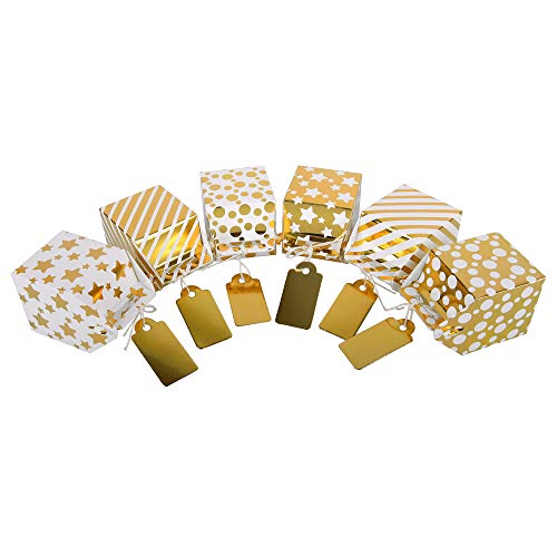 ewtshop® Candy de cajas con oro pantalla, Juego de 12, niedliche Cajas de regalo, para Bombones, Chocolate, joyas, 6 diseños diferentes.