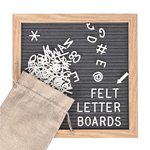 ewtshop Letter Board de madera y fieltro – Letras pizarra con 170 letras blancas y números – Diseño retro