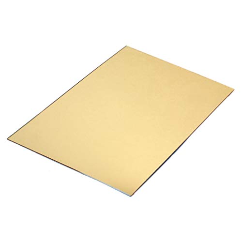 EXCEART Espejo de Oro Material de Incrustación de Guitarra Hoja de Material de Golpeador de Guitarra sin Cortar Placa Autoadhesiva en Blanco para Accesorios de Bajo de Guitarra 44 X 29 Cm