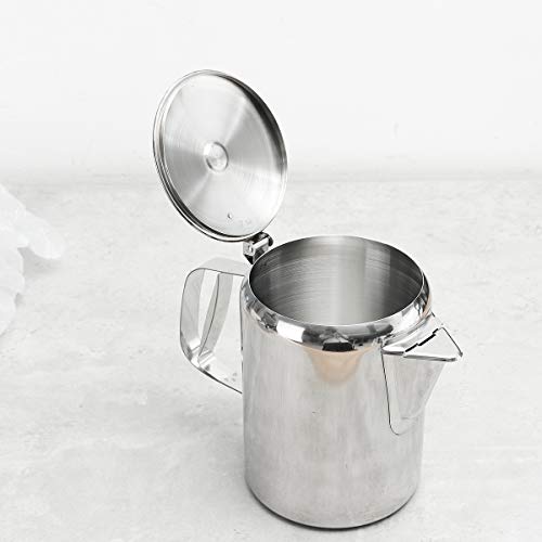 ExcLent S/M/L Silver Stainless Steel Catering Cafe Teapot Spout Design Milk Tea Coffee Water Boiling Kettle With Cover - Medio