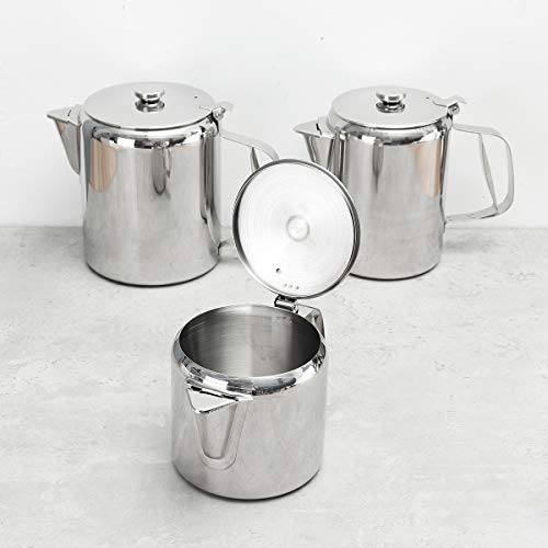 ExcLent S/M/L Silver Stainless Steel Catering Cafe Teapot Spout Design Milk Tea Coffee Water Boiling Kettle With Cover - Medio