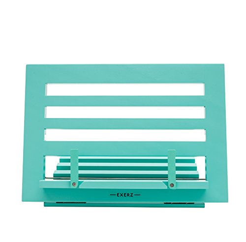 Exerz Soportes para Libros de Cocina/Soporte de Madera para Leer Libros de Cocina/Soporte para Recetario de Cocina Sostenedor para Libros- Ajustable/para Libros iPad Tabletas- 34x24 x2cm (Azul)