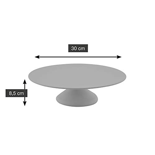 Expositor para tartas de pie, plato de fibra de bambú para postres o tartas en color gris, mide 30 cm.