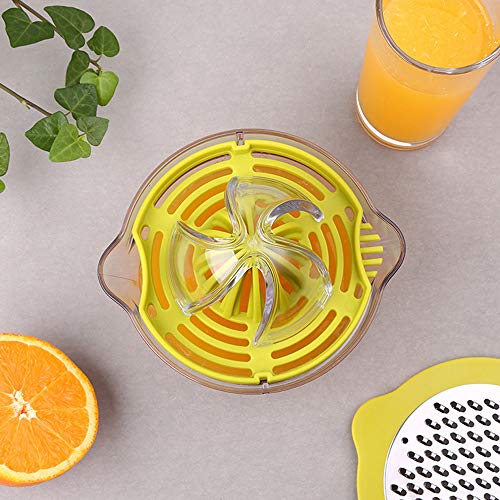 Exprimidor de Cítricos Manual Prensadora de frutas Exprimidor de Mano Portátil para Naranja Limón Lima y Cítricos con 2 Escariadores Pelador y 400ml Recipiente de Medición