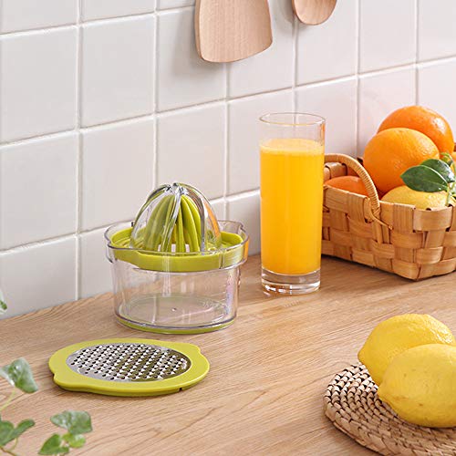 Exprimidor de Cítricos Manual Prensadora de frutas Exprimidor de Mano Portátil para Naranja Limón Lima y Cítricos con 2 Escariadores Pelador y 400ml Recipiente de Medición