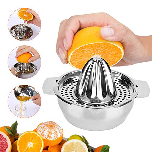 Exprimidor manual de acero inoxidable, Exprimidor de cítricos, Exprimidor manual, Exprimidor de naranjas, lima y frutas con colador para exprimidor de tazones