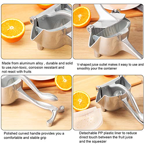 Exprimidor Manual de Fruta Exprimidor de Naranja Limón de Aleación Extractor de Cítricos Desmontable para Hogar Cocina