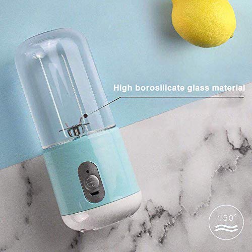 Exprimidor masticación USB Seguridad Exprimidor eléctrico Cup, Crush portátil jugo de frutas Personal Blender Mixer, Mini portátil recargable/jugos de mezcla de hielo Blender Mixer, 260ml botella de