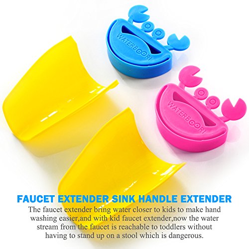 Extender de Grifo - IHUIXINHE 4 PCS Sink Handle Extender, Accesorio de Extensión de Grifo Seguro y Excelente Solución de Lavado para Niños Pequeños, Niños, Bebés