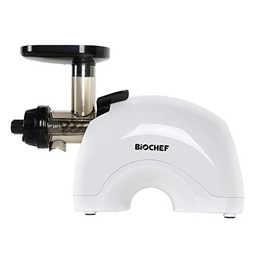 Extractor de jugos lentos BioChef Gemini Twin Gear (Doble Tornillo) - El MEJOR extractor de jugos lentos | El zumo más puro y saludable, SIN PULPA | 20 años de GARANTÍA*(Blanco)