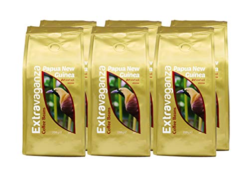 Extravaganza - Café de Papúa Nueva Guinea en grano, 250 g (lote de 12)