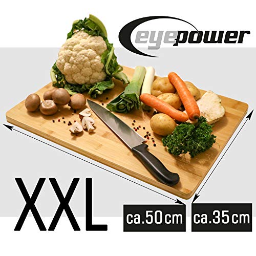 EYEPOWER XL Tabla de Cortar de Bambú 50x35x2cm Tabla de Cocina de Madera