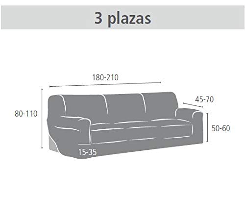 Eysa Ulises - Funda de sofá elástica, tela, 3 plazas, Color Crudo