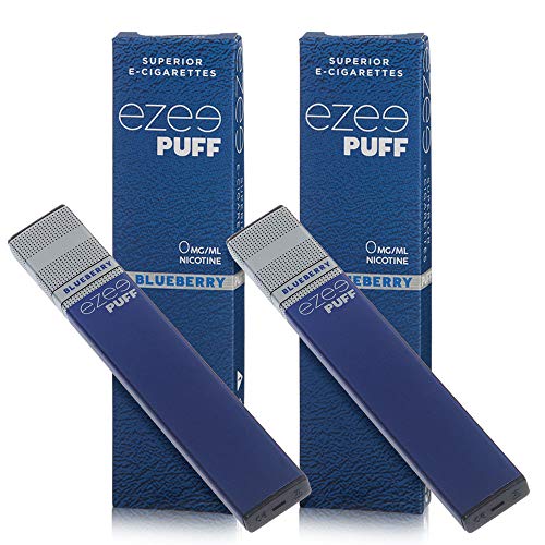 Ezee Puff Cigarrillo Electrónico Desechable sabor a Arándano e-liquido Sin Nicotina y sin Tabaco E-Cigarrillo para vapear 280 mAh Batería Paquete de 2