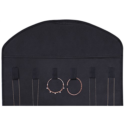 Ezigoo Amplio Organizador de Joyas Colgante de Doble Cara Negro Armario para Joyas– Soporte para Anillos y Pendientes, árbol de Joyas