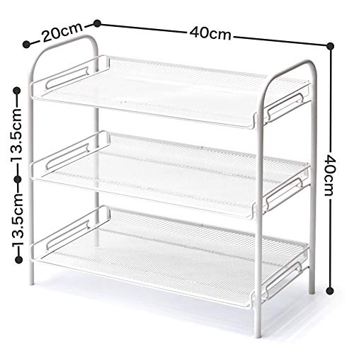 EZOWare 3 Niveles Estantería, Cocina Baño Estante Especiero de Pie Libre Encimera Organizador Multiuso para Especias / Hierbas, Condimentos, Botelas, Frascos, Oficina - Blanco