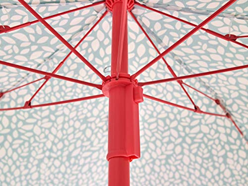 Ezpeleta Sombrilla de Playa|Sombrilla terraza|Parasol Plegable|Protección Solar UPF 50+|Incluye Funda|Tejido Estampado y Barra de Colores|Tejido Estampado (Piñas Naranja)