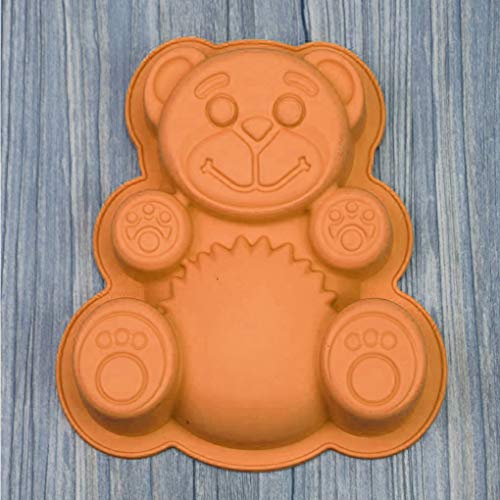 F-blue La Forma del Oso Torta del silicón 3D del Molde para Hornear de Chocolate para Hornear dLy de Dibujos Animados Fabricante de moldes Bandeja de Horno moldes de la Torta de Chocolate Fondant