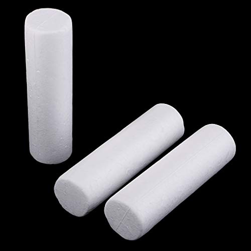 F Fityle 10 Unids Blanco Cilindro Forma Espuma De Poliestireno Espuma Material para Niños DIY Craft - Blanco, 120x32mm