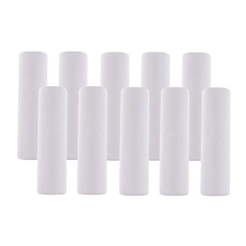 F Fityle 10 Unids Blanco Cilindro Forma Espuma De Poliestireno Espuma Material para Niños DIY Craft - Blanco, 120x32mm