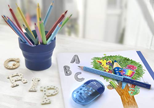 Faber-Castell - Vaso para el agua Clic & Go plegable fácil de guardar, color azul (181510)