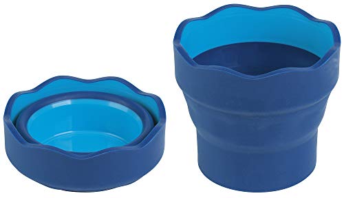 Faber-Castell - Vaso para el agua Clic & Go plegable fácil de guardar, color azul (181510)