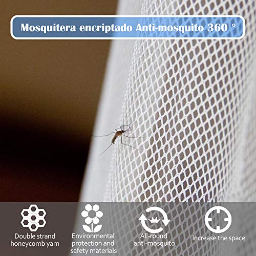 Faburo Mosquitero Cuadrados para Interior y Exterior, Color Blanco, 220 x 200 x 200 cm