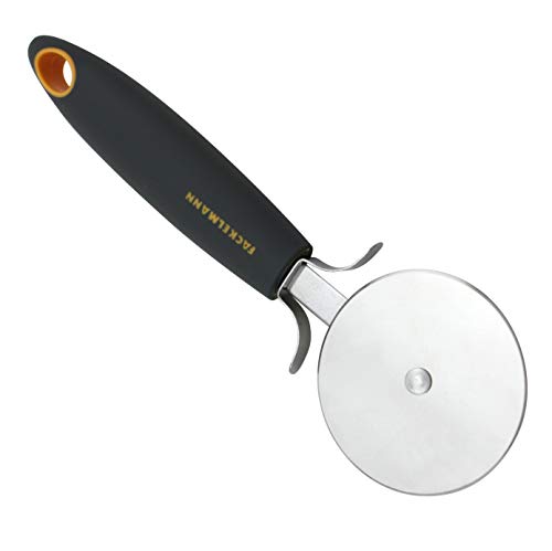 Fackelmann Corta Pizzas de Ruleta Pasta y Masa, Cortador Sandwich, Acero Inoxidable, Inox/Gris/Naranja